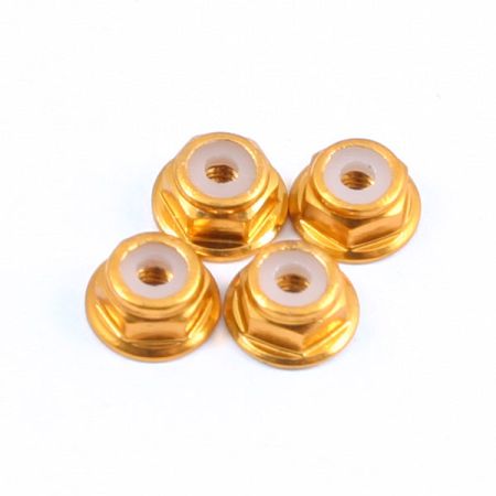 Fastrax M2 Gold Flanged Locknuts 4Pcs (FTM2GF)
