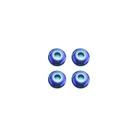 FASTRAX M3 BLUE FLANGED LOCKNUTS 4PCS