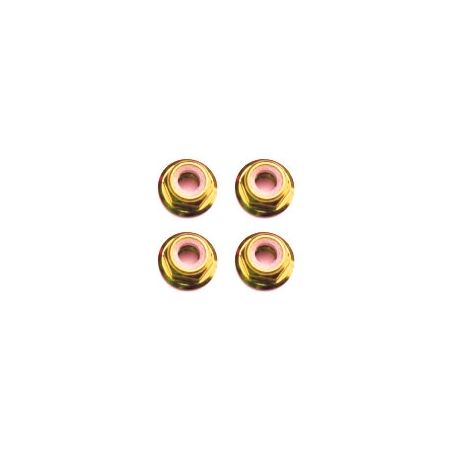 FASTRAX M3 GOLD FLANGED LOCKNUTS 4PCS