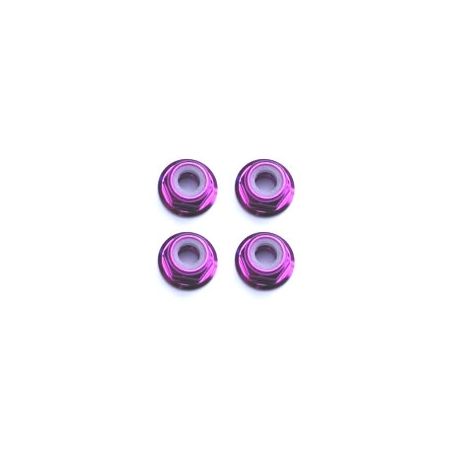 FASTRAX M3 PURPLE FLANGED LOCKNUTS 4PCS