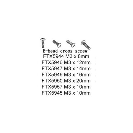 FTX Button Head 3X10mm 12Pcs