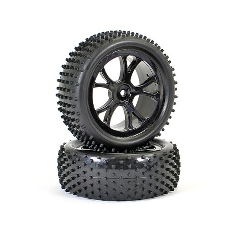 FTX Vantage Front Buggy Tyre Mounted On Wheels (Pr) - Black (FTX6300B)