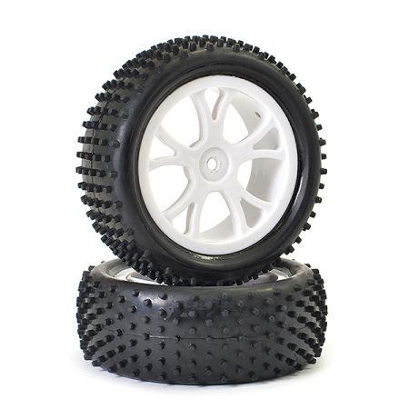 FTX Vantage Front Buggy Tyre Mounted On Wheels (Pr) - White (FTX6300W)