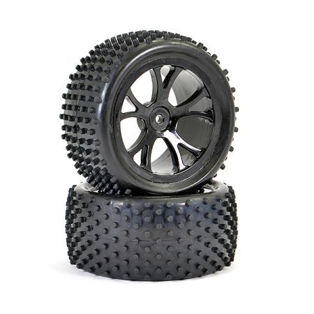 FTX Vantage Rear Buggy Tyre Mounted On Wheels (Pr) - Black (FTX6301B)