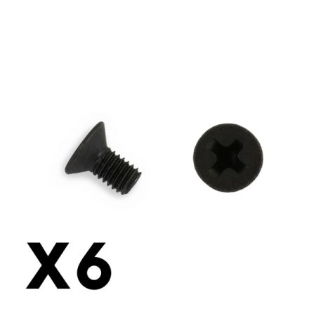 FTX Flat Head Hex 6pcsm3*6 Screws (FTX6544)