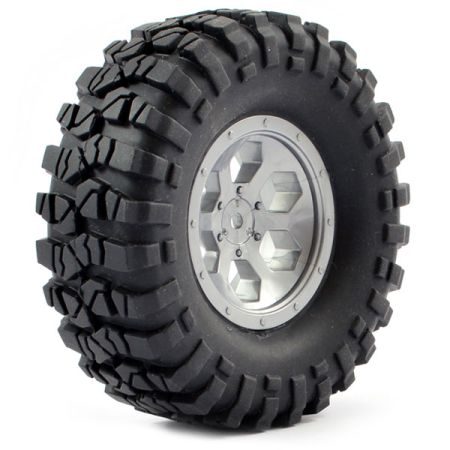 FTX Outback Pre-Mounted 6Hex/Tyre (2) - Grey (FTX8170G)