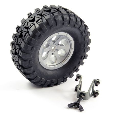 FTX Outback Spare Tyre Mount & Tyre/Wheel (Grey) (FTX8249)