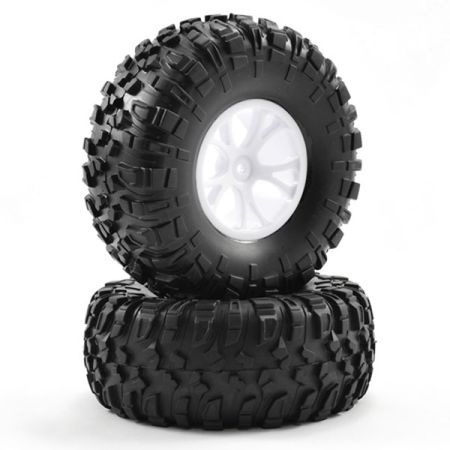 FTX Outlaw Pre-Mounted Wheels & Tyres - White (FTX8335W)