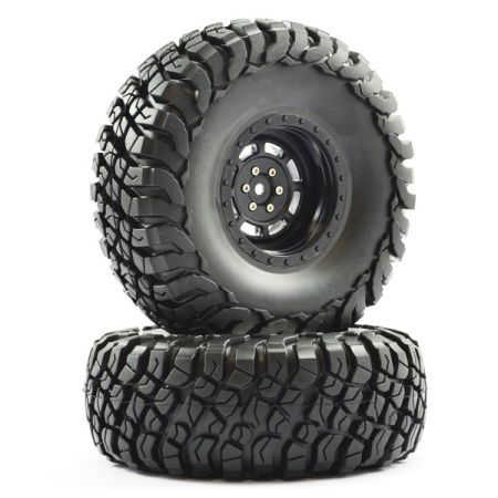 FTX Mauler 2.2" All Terrain Tyres Pre-Glued On Black Wheels (2) (FTX8766B)