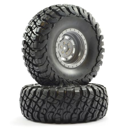 FTX Mauler 2.2" All Terrain Tyres Pre-Glued On Grey Wheels (FTX8766G)