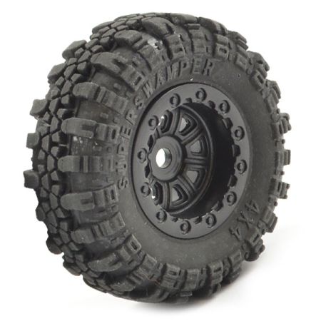 FTX Outback Mini Swamper Tire & Wheel Set - Black (4pcs) (FTX8859BK)