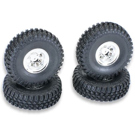 FTX Outback Mini X 2.0 Finder Mounted Tyres/Chrome Wheels (FTX9374C)