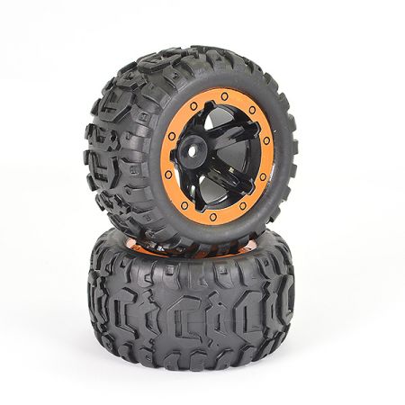FTX Tracer Monster Truck Orange Wheel/Tyres Complete (Pr) (FTX9742)