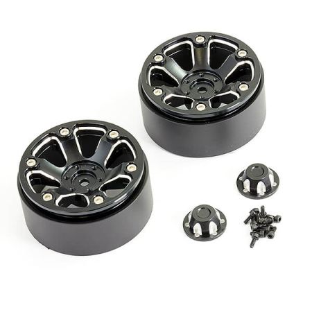 FTX Texan 1:10 Aluminum Beadlock 6-Spoke Wheels (Pr) (FTX9920BK)