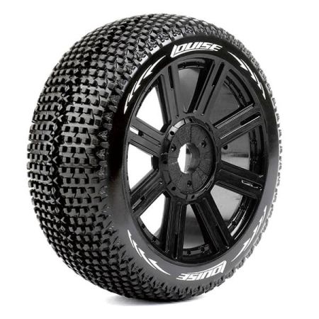 Louise RC B-Turbo 1:8 Fr/Rr Soft Hex 17mm Spoke Black (L-T3104SB)