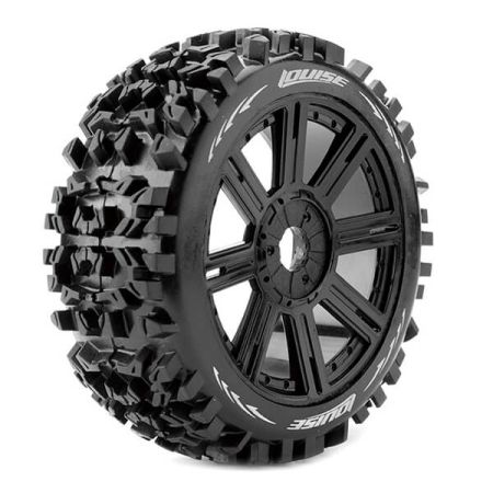 Louise RC B-Pioneer 1:8 Fr/Rr Soft Hex 17mm Spoke Black (L-T3130SB)