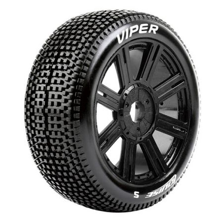 Louise RC B-Viper 1:8 Fr/Rr Super Soft Hex 17mm Spoke Black (L-T3194VB)