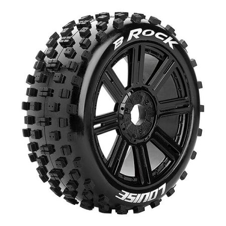 Louise RC B-Rock 1:8 Fr/Rr Soft Hex 17mm Spoke Black (L-T3270SB)