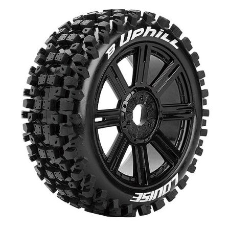 Louise RC B-Uphill 1:8 Fr/Rr Soft Hex 17mm Spoke Black (L-T3271SB)