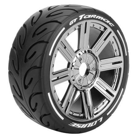 Louise RC GT-Tarmac 1:8 Fr/Rr Super Soft Hex 17mm Spoke Black Chrome (L-T3285VBC)