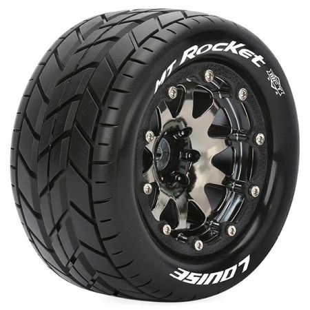 Louise RC MT-Rocket 1:10 Soft Bead-Lock/0 Offset Hex 12mm Black Chrome (L-T3307SBC)