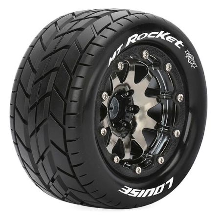 Louise RC MT-Rocket 1:10 Soft Bead-Lock/1/2 Offset Hex 12mm Black Chrome (L-T3307SBCH)