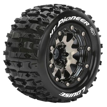 Louise RC MT-Pioneer 1:10 Soft Bead-Lock/1/2 Offset Hex 12M Black Chrome (L-T3308SBCH)
