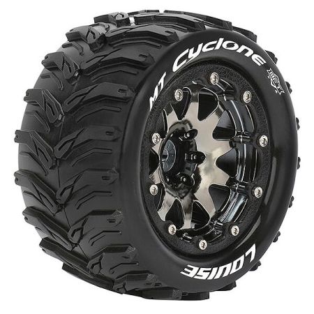 Louise RC MT-Cyclone 1:10 Soft Bead-Lock/1/2 Offset Hex 12M Black Chrome (L-T3310SBCH)