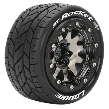 Louise RC ST-Rocket 1:10 Soft Bead-Lock/0 Offset Hex 12mm Black Chrome (L-T3311SBC)