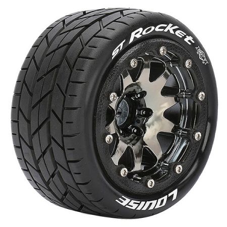 Louise RC ST-Rocket 1:10 Soft Bead-Lock/1/2 Offset Hex 12mm Black Chrome (L-T3311SBCH)