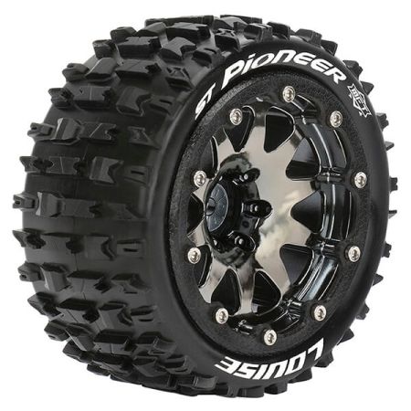 Louise RC ST-Pioneer 1:10 Soft Bead-Lock/0 Offset Hex 12mm Black Chrome (L-T3312SBC)