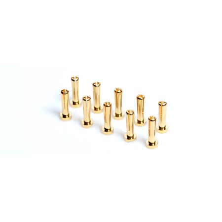 LRP 4mm Gold Connectors - Works Team - 10pk (18mm) (LRP65951) LRP 4mm Gold Connectors - Works Team - 10pk (18mm) (LRP65951)