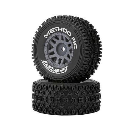 Method Geoform 1/16 SC Tyres On 12mm Hex Grey Wheels (Pr) (MTD0202G)