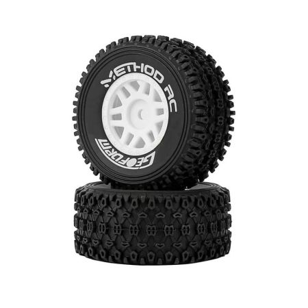 Method Geoform 1/16 SC Tyres On 12mm Hex White Wheels (Pr) (MTD0202W)