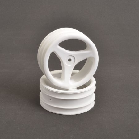 Schumacher Front Wheels; White 3 Spoke CAT