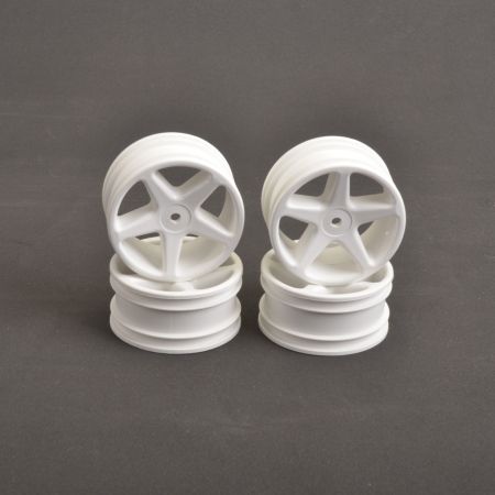 Schumacher Wheel; 5 spoke 25mm - White (Pk4)
