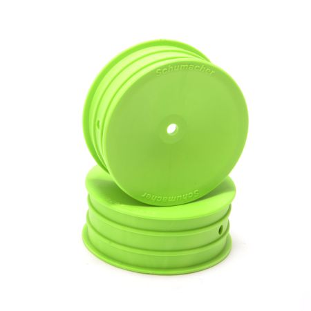 Schumacher Wheel; Hex Front - Green - 2WD - pr (U8685) 