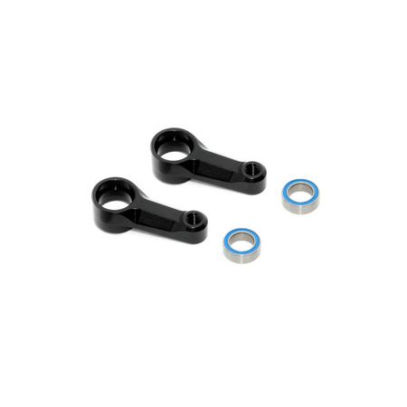 Xray X4 Alu Dual Steering Arm - Black + Ball-Bearings (2) (XR302517-K)
