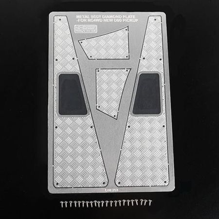RC4WD Steel Front Side Hood Diamond Plates For RC4WD Gelande Ii 2015 Land Rover Defender D90 (Pick-U (VVV-C1085)
