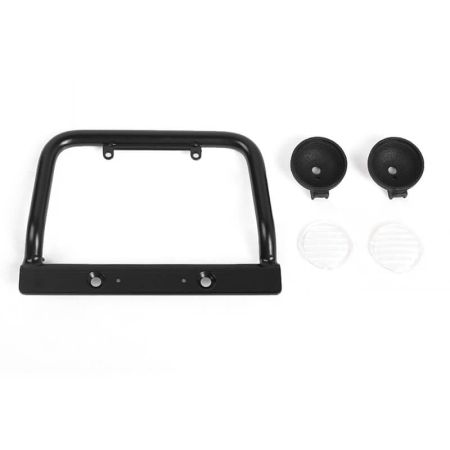 RC4WD Steel Push Bar Front Bumper W/Clear Flood Lights For Gelande Ii 2015 Land Rover Defender D90 (VVV-C1121)