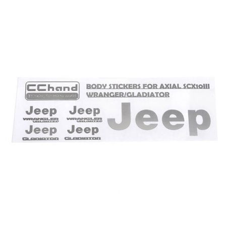 RC4WD Metal Logo Decal Sheet For Axial 1/10 SCX10 Iii Jeep (Gladiator/Wrangler) (Silver) (VVV-C1136)