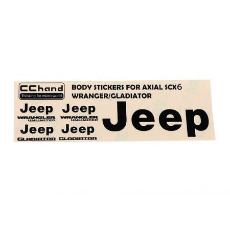 RC4WD Metal Logo Decal Sheet For Axial 1/6 SCX6 Jeep Wrangler (Black) (VVV-C1212)