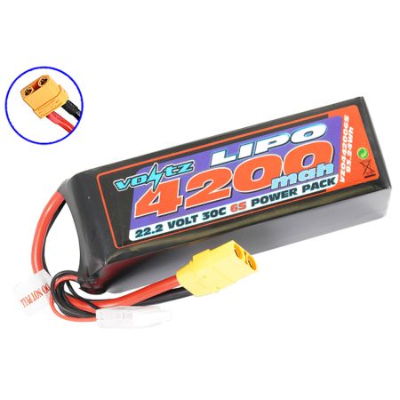 Voltz 4200mAh 22.2V 30C LiPO Battery W/XT90 (VZ0442006SXT90)