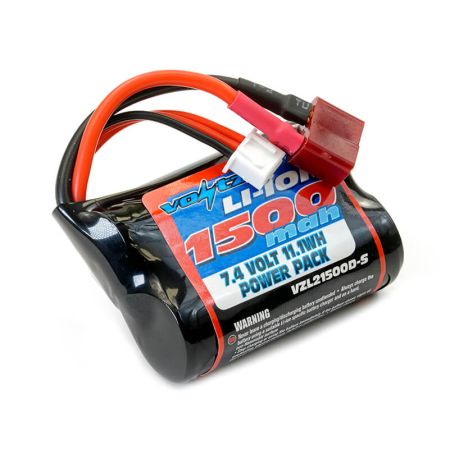 Voltz Li-Ion 7.4V 1500Mah Short Battery With Deans T-Plug (VZL21500D-S)