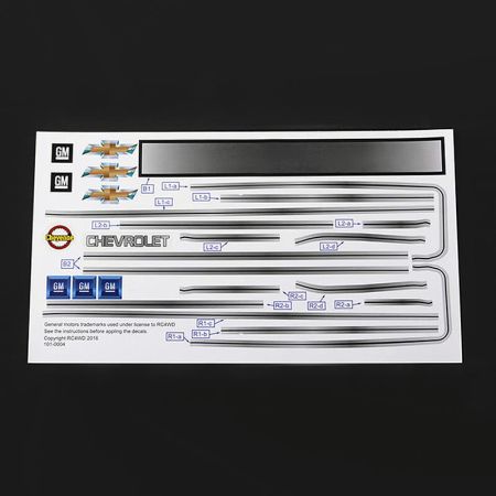 RC4WD Chevrolet Blazer Decal Sheet Set For Chevy Blazer Body (Z-B0123)