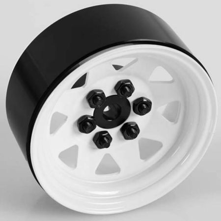 RC4WD 6 Lug Wagon 1.9" Steel Stamped Beadlock Wheels (White) (Z-W0128)