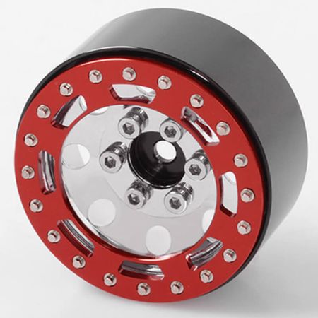 RC4WD Tro 1.7" Stamped Steel Beadlock Wheels (Red/Chrome) (Z-W0225)