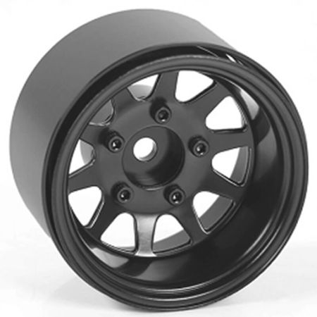 RC4WD Deep Dish Wagon 1.55" St Amped Steel Beadlock Wheels (Black) (Z-W0281)